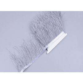 Silver/Grey Ostrich Feather Trims/Sew On Ostrich Feather Fringe 1 Yard