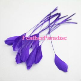 100pcs Stripped Goose Feathers Stripped Pallet Feathers 6-8 inches Purple