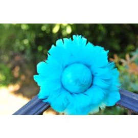 Turquoise 6 inch Rose Ball/Ornaments/Feather Flower/Kissing Ball/ Popmpoms 1 Piece