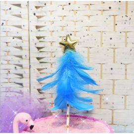 Turquoise Feather Christmas Tree Cake Decoration Wedding Cake Birthday Cake Feather Topper  Multi-colors Available