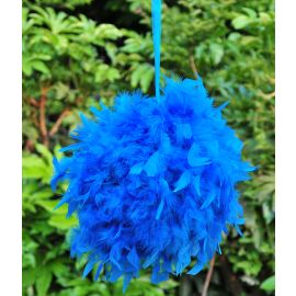 Feather Kissing Balls/ Pom Poms/Chandelle Feather Balls/ Decoration Balls/Wedding Balls 6 Inch-Turquoise
