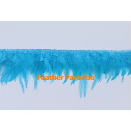 Saddle Feather Trim Fringe Coque Feather Tapes 10 Yards Turquoise