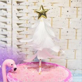 White Feather Christmas Tree Cake Decoration Wedding Cake Birthday Cake Feather Topper  Multi-colors Available