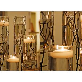 LED Floating Waxed Candle Flame less Floating Candle Cold White 6 pcs