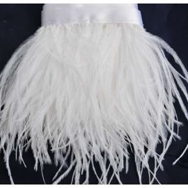 Ostrich Fringe/ Trims / Sew on Ostrich Feathers  White 10 Yards