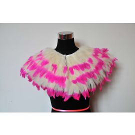 White and Pink Feather Shrug Wholesale Only
