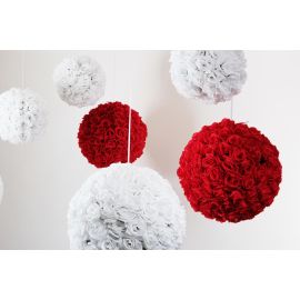 9-10 inches Rose Flower Pomander  Wedding decoratin Ball Silk Kissing Ball Rose Flowers Balls -White