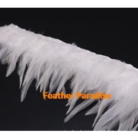 Saddle  Feather Trim Fringe Coque Feather Tapes 10 Yards White