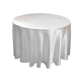 White Satin Table Cloth Round 108 inch