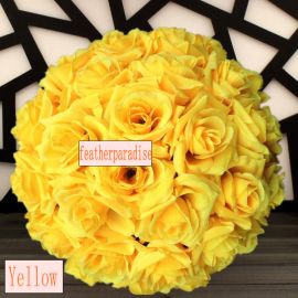 10 inch Rose Flower Pomander  Wedding decoratin Ball Silk Kissing Ball Rose Flowers Balls-Yellow