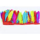 Colorful Mixed-colors Goose Pallets Parried Feather Fringes Feather Trims Sew on Feathers  2 yards/Piece