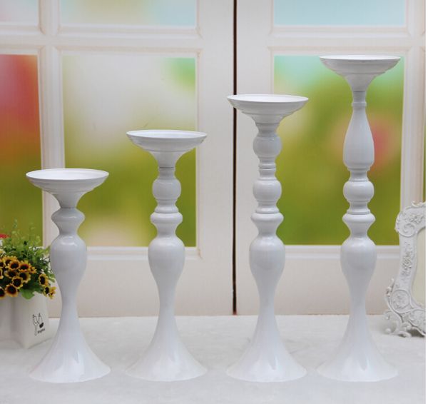 1 pc Wedding Flower Feather Ball Floral Stand/Pillar Candle Holder White 20  inch